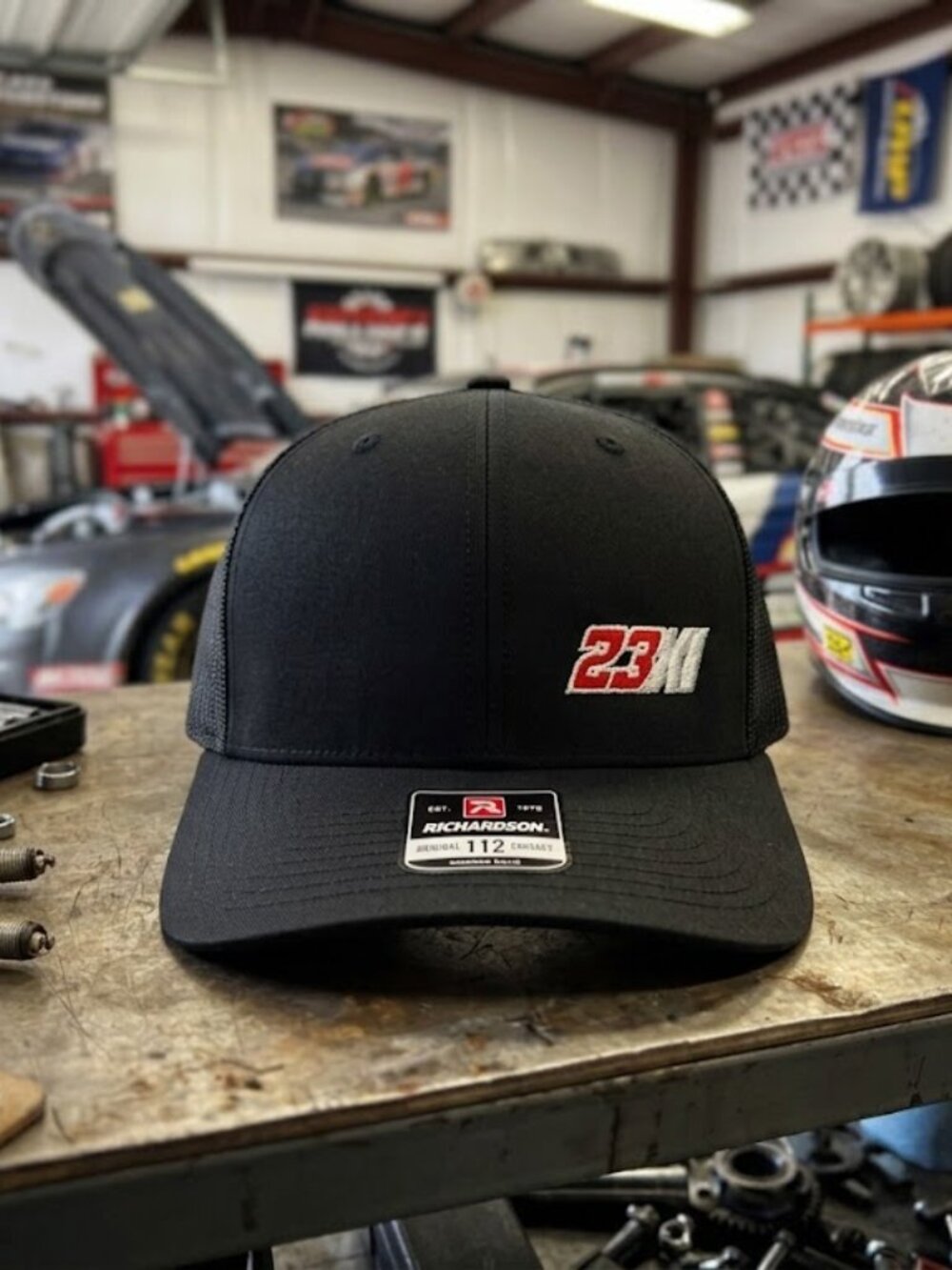 23XI Racing Hat Hamlin Wallace Embroidered Richardson 112 Black Trucker Cap OS